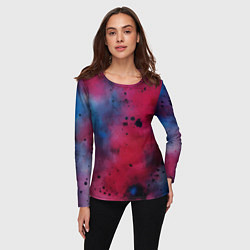 Лонгслив женский Акварельные брызги в розовом, цвет: 3D-принт — фото 2