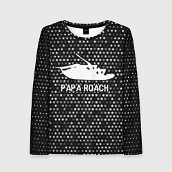 Лонгслив женский Papa Roach glitch на темном фоне, цвет: 3D-принт