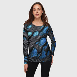 Лонгслив женский Синяя текучая субстанция, цвет: 3D-принт — фото 2