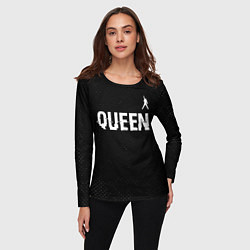 Лонгслив женский Queen glitch на темном фоне посередине, цвет: 3D-принт — фото 2