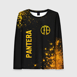 Лонгслив женский Pantera - gold gradient вертикально, цвет: 3D-принт