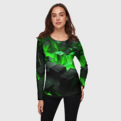 Лонгслив женский Глубина зеленых плоскостей, цвет: 3D-принт — фото 2