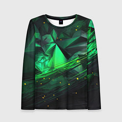Женский лонгслив Абстрактный лабиринт зелени