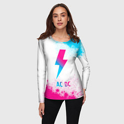 Лонгслив женский AC DC neon gradient style, цвет: 3D-принт — фото 2