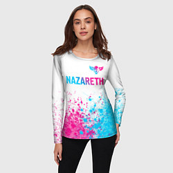 Лонгслив женский Nazareth neon gradient style посередине, цвет: 3D-принт — фото 2