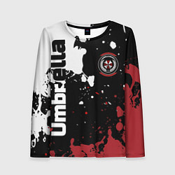 Женский лонгслив Umbrella Security на спортивном красно бело чёрном