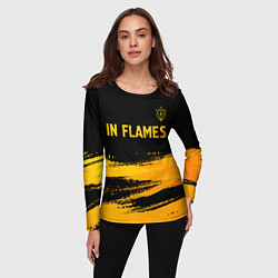 Лонгслив женский In Flames - gold gradient посередине, цвет: 3D-принт — фото 2