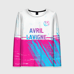 Лонгслив женский Avril Lavigne neon gradient style посередине, цвет: 3D-принт