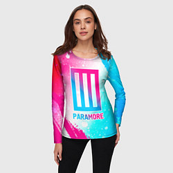 Лонгслив женский Paramore neon gradient style, цвет: 3D-принт — фото 2