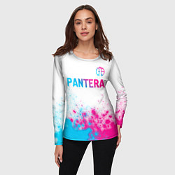 Лонгслив женский Pantera neon gradient style посередине, цвет: 3D-принт — фото 2