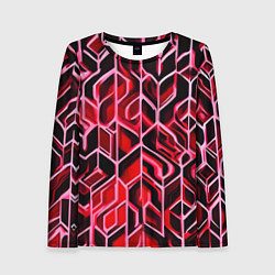 Женский лонгслив Красный узор