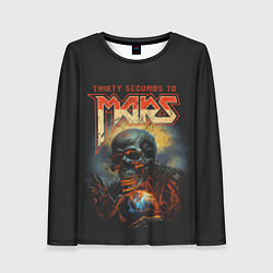 Лонгслив женский Thirty seconds to mars skull, цвет: 3D-принт