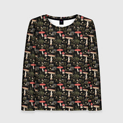 Женский лонгслив Goblincore - мухоморы