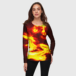 Лонгслив женский Огненное безумие, цвет: 3D-принт — фото 2