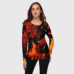 Лонгслив женский Пламя в темноте, цвет: 3D-принт — фото 2