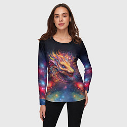 Лонгслив женский Космический дракон - символ года, цвет: 3D-принт — фото 2
