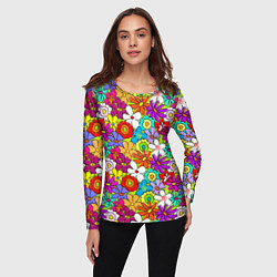 Лонгслив женский Floral multicolour, цвет: 3D-принт — фото 2