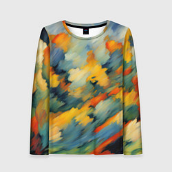 Женский лонгслив Жёлтые и синие мазки