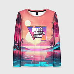 Лонгслив женский GTA 6 retro abstract, цвет: 3D-принт
