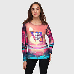 Лонгслив женский GTA 6 retro abstract, цвет: 3D-принт — фото 2
