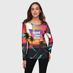 Лонгслив женский GTA 6 night logo, цвет: 3D-принт — фото 2