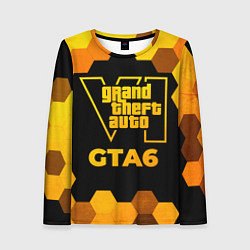 Лонгслив женский GTA6 - gold gradient, цвет: 3D-принт