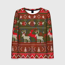 Женский лонгслив Рождественский орнамент