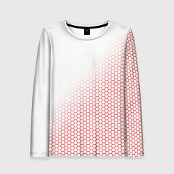 Женский лонгслив Красно-белый соты