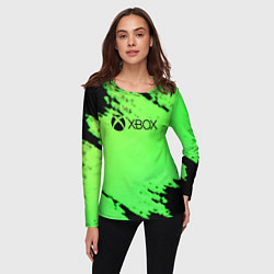 Лонгслив женский Xbox game pass краски, цвет: 3D-принт — фото 2
