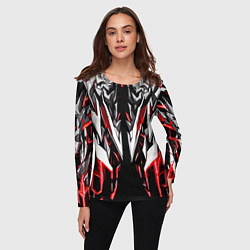 Лонгслив женский Белый и красный металл, цвет: 3D-принт — фото 2