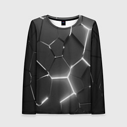 Женский лонгслив Чёрные плиты разломы броня