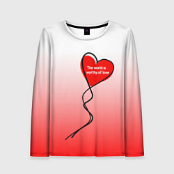 Лонгслив женский Этот мир достоин любви, цвет: 3D-принт