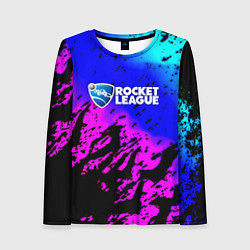 Женский лонгслив Rocket League neon game