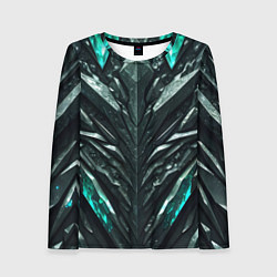 Женский лонгслив Зелёная малахитовая броня