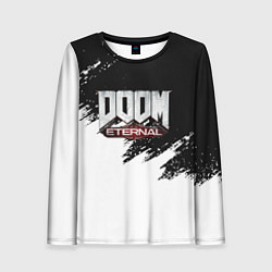 Женский лонгслив Doom eternal белые краски