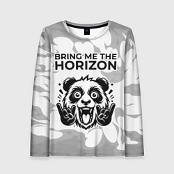 Лонгслив женский Bring Me the Horizon рок панда на светлом фоне, цвет: 3D-принт