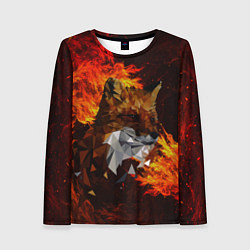 Женский лонгслив Fire fox flame