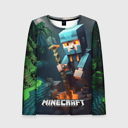 Лонгслив женский Minecraft персонаж у костра, цвет: 3D-принт