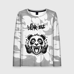 Лонгслив женский Blink 182 рок панда на светлом фоне, цвет: 3D-принт