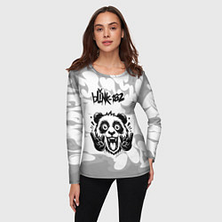 Лонгслив женский Blink 182 рок панда на светлом фоне, цвет: 3D-принт — фото 2