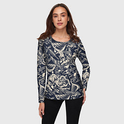 Лонгслив женский Gray tattoo machine, цвет: 3D-принт — фото 2