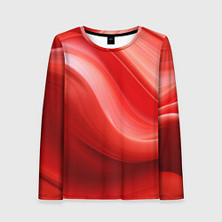 Лонгслив женский Красная волна, цвет: 3D-принт
