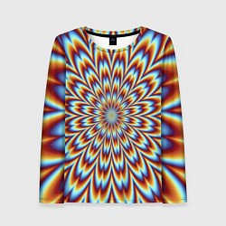Лонгслив женский Оптическая иллюзия в виде цветка, цвет: 3D-принт