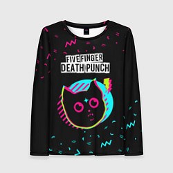 Лонгслив женский Five Finger Death Punch - rock star cat, цвет: 3D-принт