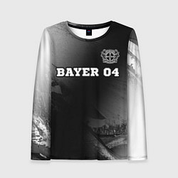 Лонгслив женский Bayer 04 sport на темном фоне посередине, цвет: 3D-принт