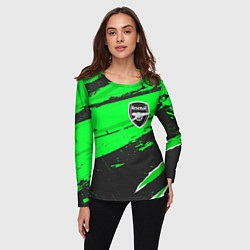 Лонгслив женский Arsenal sport green, цвет: 3D-принт — фото 2