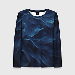 Лонгслив женский Синие глубокие абстрактные волны, цвет: 3D-принт