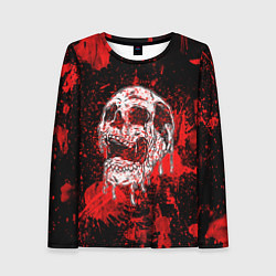 Лонгслив женский Bloody skull, цвет: 3D-принт