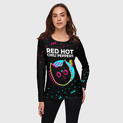 Лонгслив женский Red Hot Chili Peppers - rock star cat, цвет: 3D-принт — фото 2