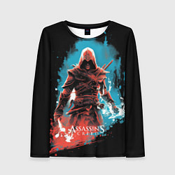 Лонгслив женский Assassins creed фон абстрактный, цвет: 3D-принт